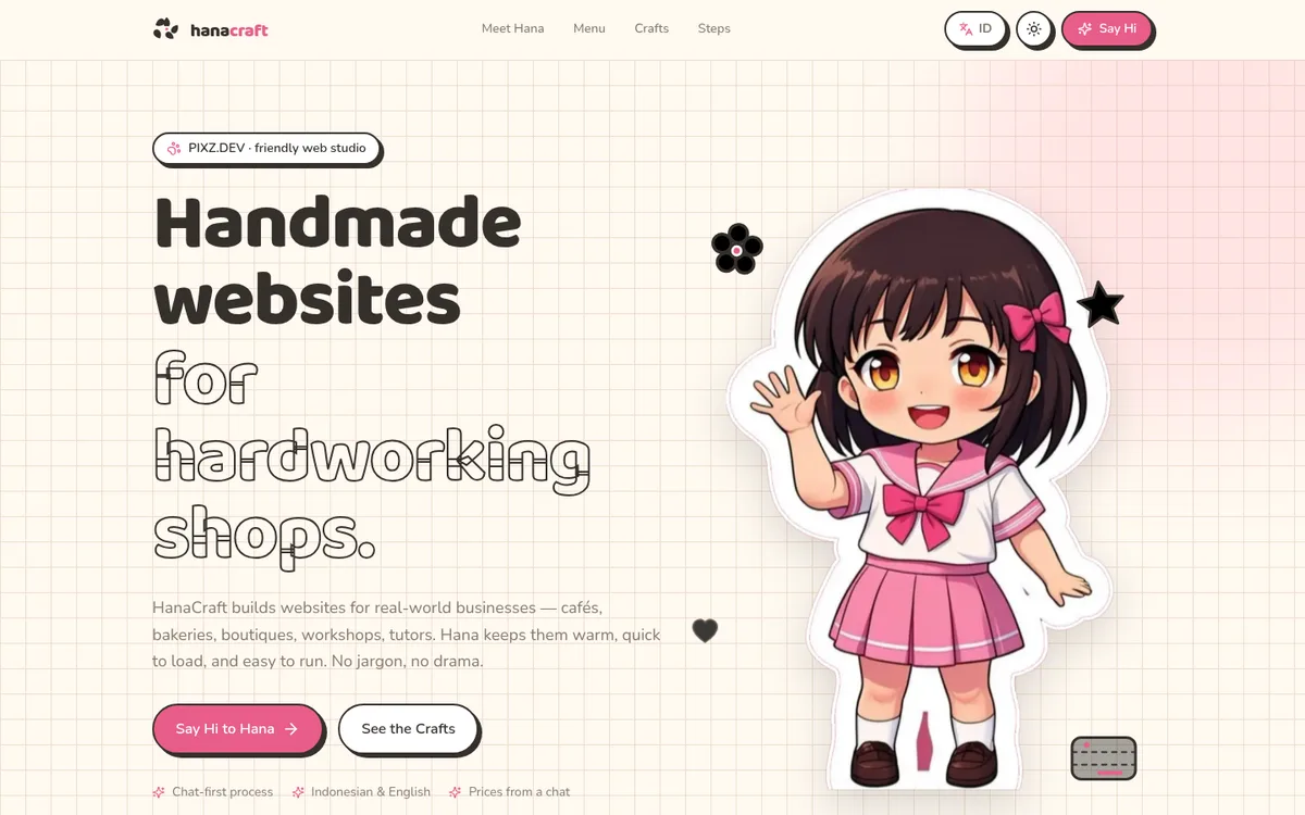 HANACRAFT — Handmade websites for hardworking shops.