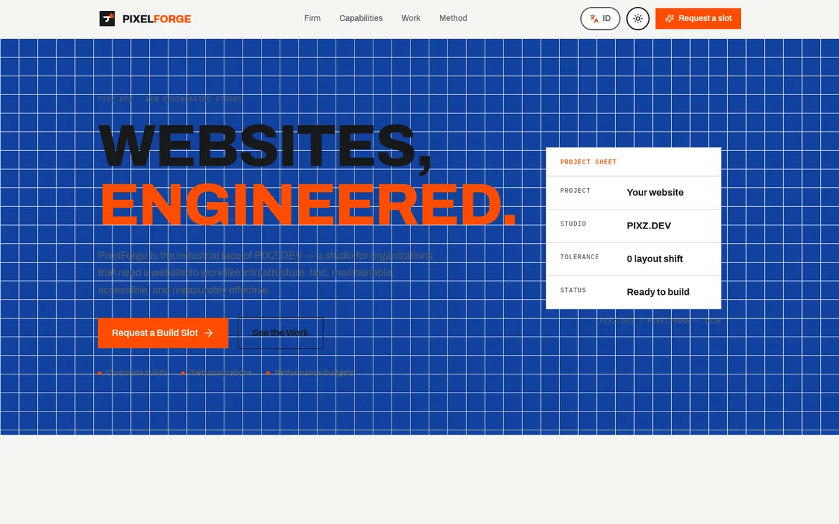 PIXELFORGE — Websites, engineered.